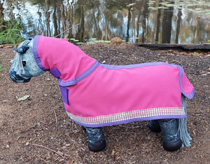 Pink/Purple Bling Toy Pony Rug/Neck Combo