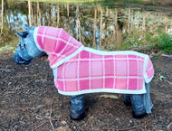 Pink Check Polar Fleece Toy Pony Rug/Neck Combo