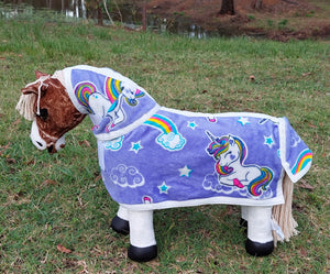 Mauve Glow in the Dark Unicorn Toy Pony Rug/Neck Combo