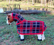 Red Check Polar Fleece Toy Pony Rug/Neck Combo