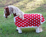 Red/White Spot Toy Pony Rug