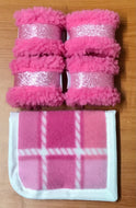 Pink Check Sparkle Toy Pony Saddlecloth Set