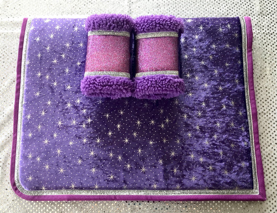 Purple Sparkle Saddlecloth Set