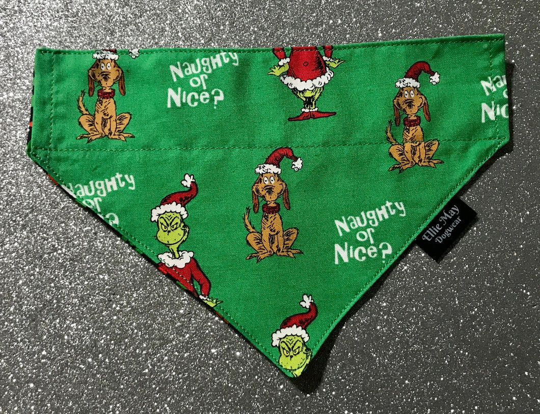 Naughty or Nice Christmas Dog Bandana